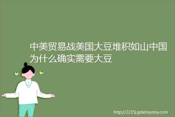 中美贸易战美国大豆堆积如山中国为什么确实需要大豆