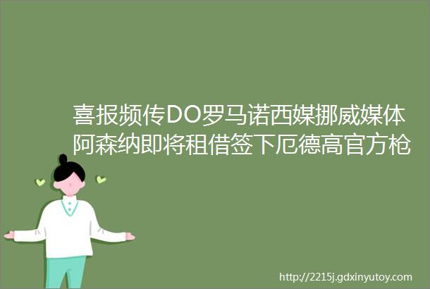 喜报频传DO罗马诺西媒挪威媒体阿森纳即将租借签下厄德高官方枪手租借签下门将瑞恩意媒国米有意用埃里克森换托雷拉