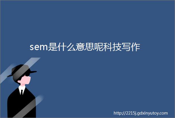 sem是什么意思呢科技写作