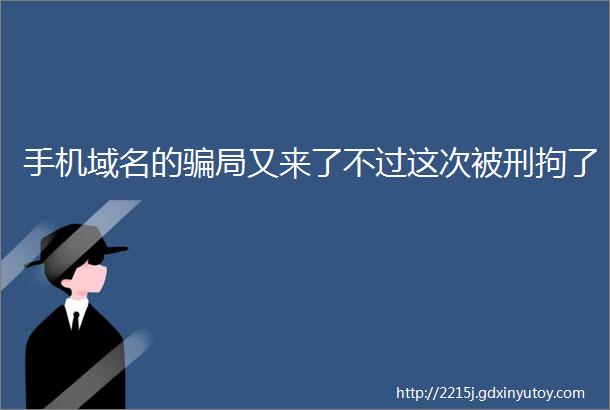 手机域名的骗局又来了不过这次被刑拘了