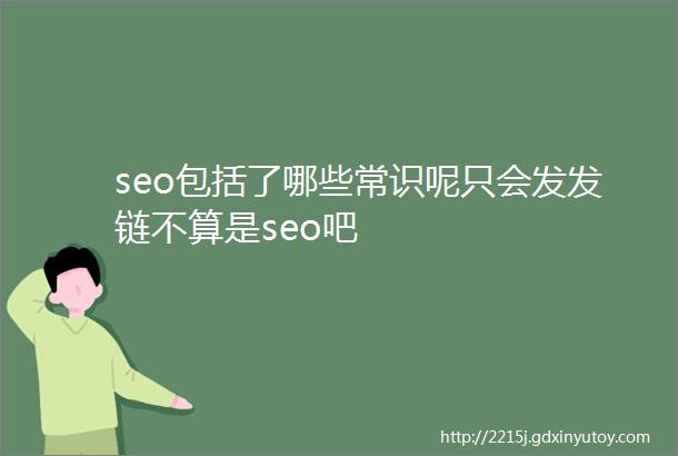 seo包括了哪些常识呢只会发发链不算是seo吧